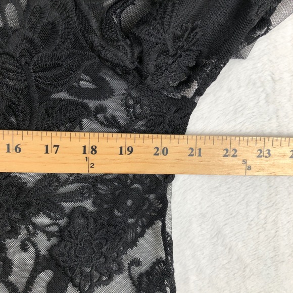 NWT CHICO'S Travelers Lace Detail Sheer Shacket Sz 1 M Black Button Shirt Jacket - Picture 7 of 8